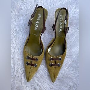 Vintage PRADA Leather Slingbacks Sz 37